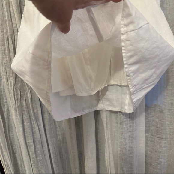 Reformation reia linen white dress with lace and bow detail size 2 - Picture 9 of 16